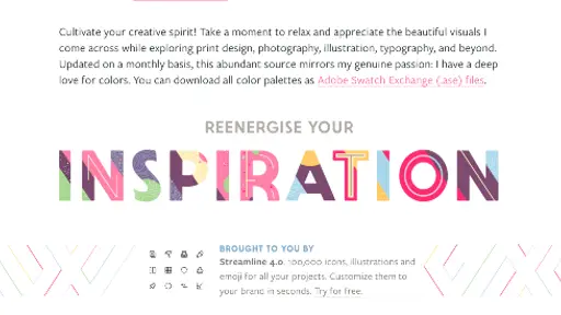 Veerle's Inspiration page's header